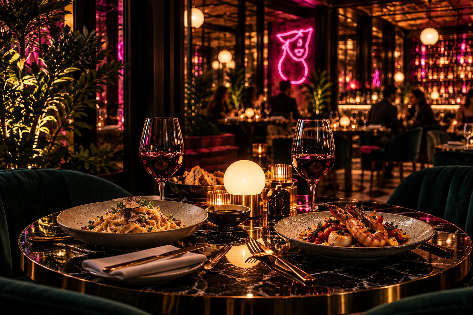 A TERRAZZA table set for two